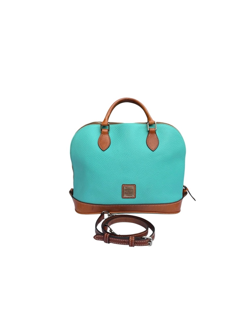 Dooney & Bourke Pebble Grain Leather Zip Zip Satchel Mint Seafoam